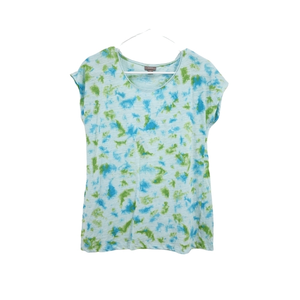 J.Jill Women's 100% Cotton Short Sleeves Tie Dye Tee - XS